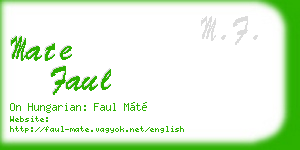 mate faul business card